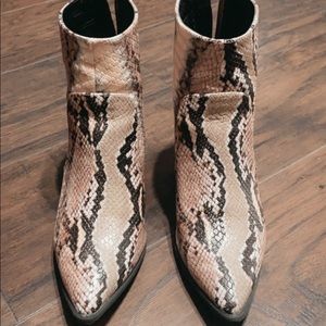 Snake skin booties